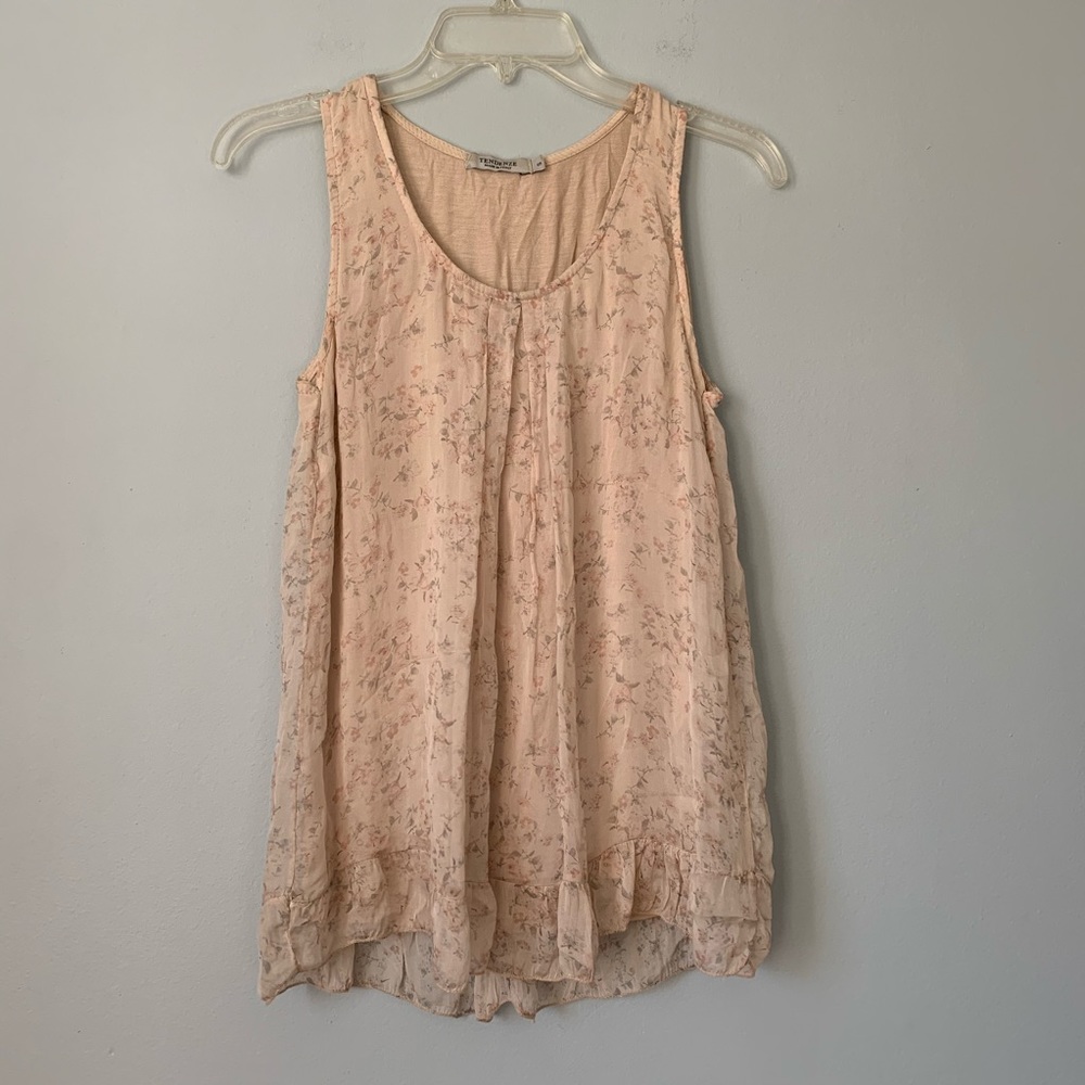Tendenze Floral Silk Tank Blouse